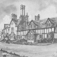 Old Well Cottage, postcard (likely dated later than the photograph, as the trees are missing and gardens are present).