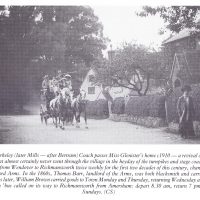 The Old Berkeley Coach passes Miss Glenister's home c.1910. From the collection of Colin Seabright. Used with kind permission from Carolyn Birch.