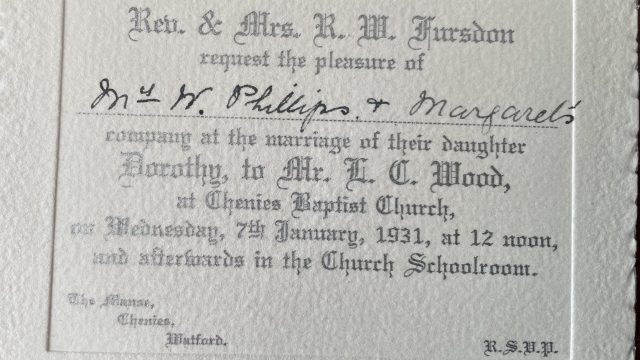 Dorothy Fursdon Wedding at Chenies